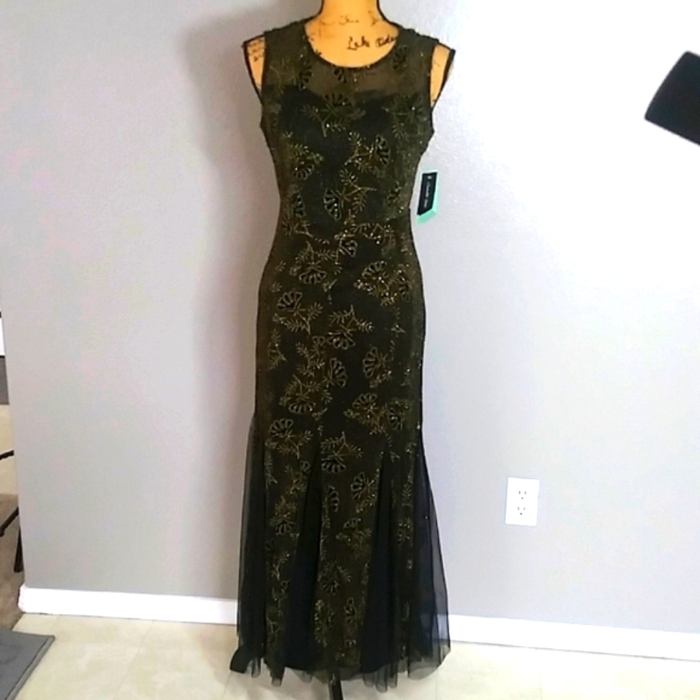 Candalite Petite L black with gold flowers.